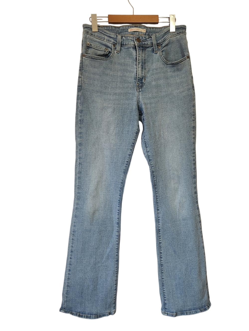 Levi's 725 High Rise Bootcut Jeans Light Wash Denim Size 29 Boho Western Flare